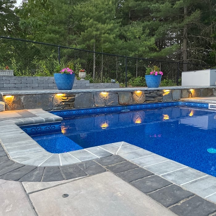 Pool, wall, lighting