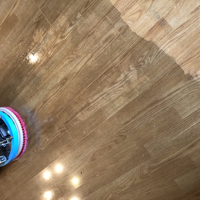 Wax removal from wood floor