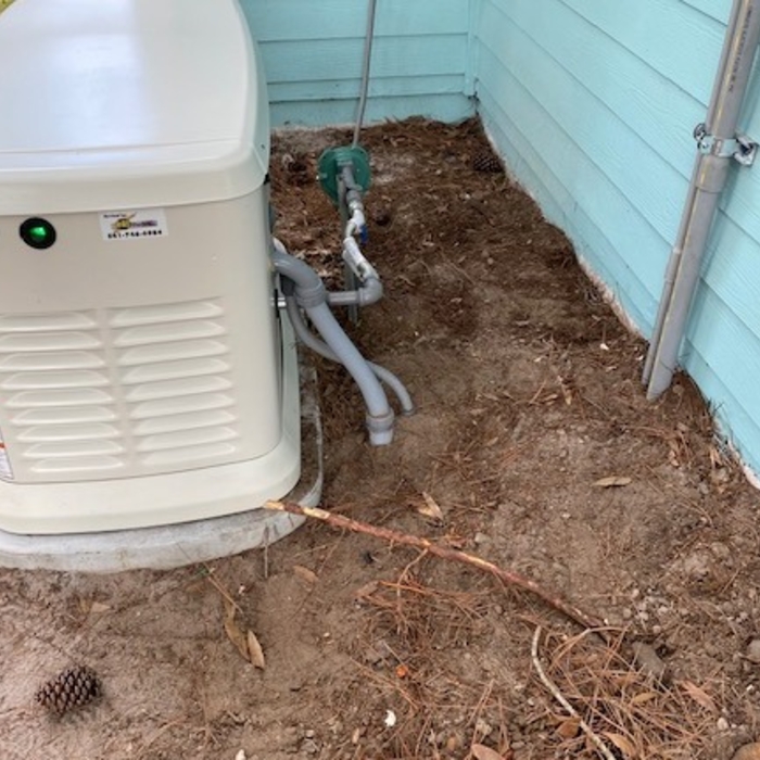 Generac generator wired in and connected to propane tank