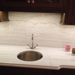 Granite Bar with Full Height Back Splash
