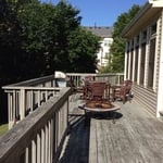 Deck staining. Before pic