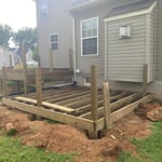 Day 3- The post have been set and the framing of the two decks are complete
