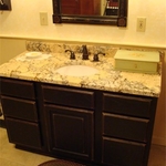 Wellborn Forest vanity cabinet and Custom granite vanity top