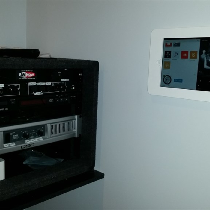 Sound System with in-wall Ipad