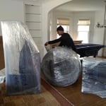 Wrapping the furniture.
