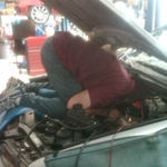 Mike getting into his work