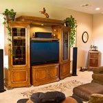 Wall Mounted TV in Stand with 5.1 Surround Sound