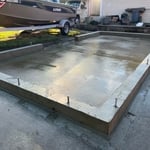 Modifications to an existing slab to make it suitable for building a shed.
