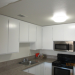 Freshly painted kitchen cabinets
