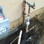 Installation of new water line from the water meter to the house