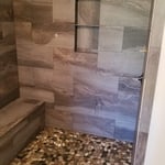 Final look of the shower that is finished.