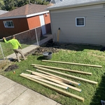 BACK PATIO AND GASS FIRE PIT .