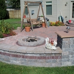 Firepit, Seatwall, & Patio