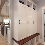 Mud rooms tend to be very large and get cluttered fast. With this design, the lockers and a large closet adjacent, the clutter always has a spot.