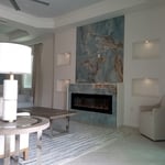 Fireplace with lit niches installed
