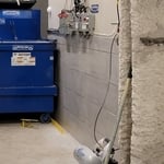 Dumpster in place at compactor