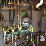 The new boiler completely set up and installed at our client's house