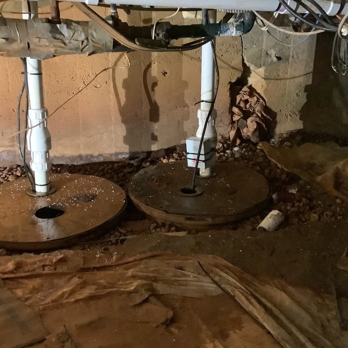 The two new pumps our team installed and the proper corrected connection