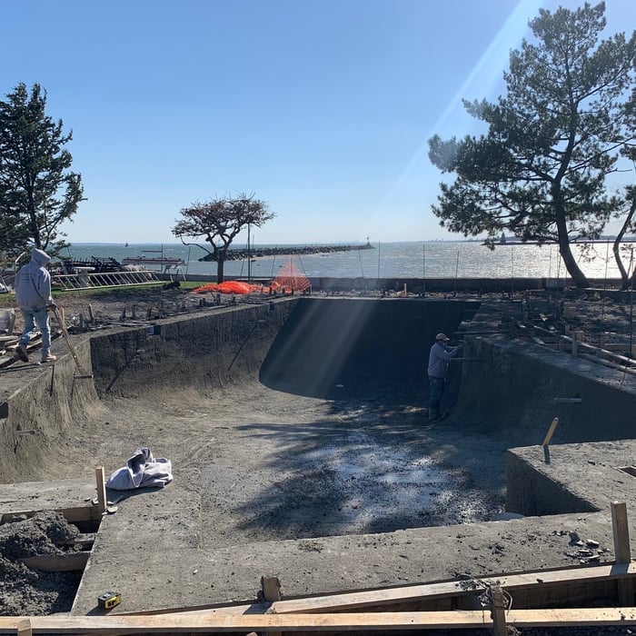Shotcrete pool shell installed.