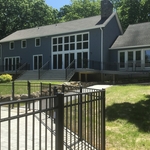 Deck, railings, ramp, stone retaining wall, patio & pool project