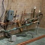 Commerical kitchen before re-pipe