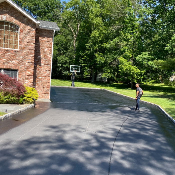 Asphalt sealcoating! We take our time to ensure customer satisfaction! Our just is to ensure the job is complete with realistic expectations, and goals that we can exceed