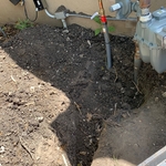 New riser connecting to existing gas meter