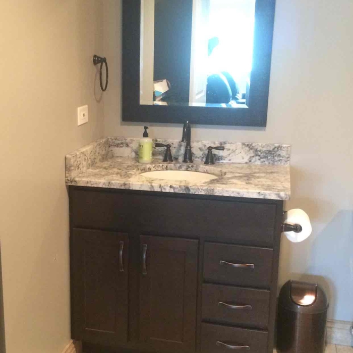 bath vanity with matching mirror
