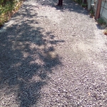 3/8 in ch crushed wash chips / gravel bluish gray in color