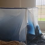 A plastic painting booth I painted all the cabinets in.