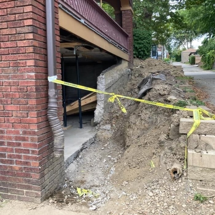 Rebuild garage wall