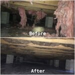 Crawlspace insulation and moisture vapior barrier replacement