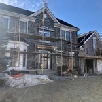 New stone veneer installation.