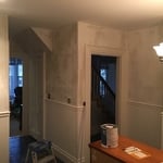 Before paint, but after prep work done on walls