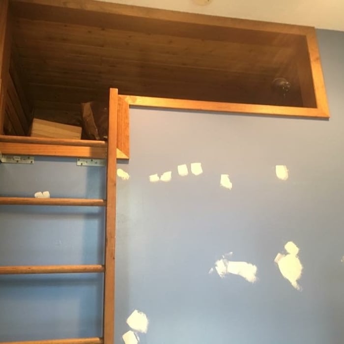 Wall and loft before