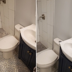 Before and After pics of another bathroom.