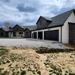Black half round gutter installation