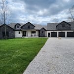 Black half round gutter installation