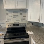 Glass tile backsplash