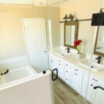 bathroom with shower/sauna