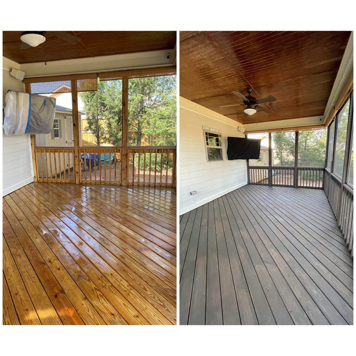 Deck staining