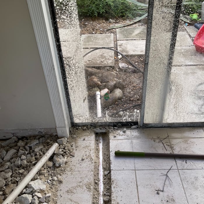 Sump pump idea to avoid patio flood