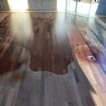 "inkblot" of fading left from a custom rug