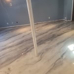 White and grey metallic floor