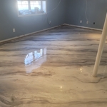White and grey metallic floor