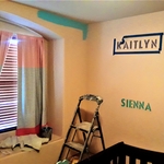 Before pic of a mural painting/room painting done in Albuquerque.