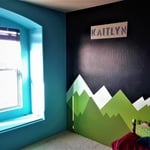 After pic of a simplistic mountain mural done in Albuquerque