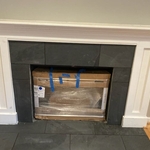 Tile, mantle and hearth