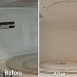 Before and after cleaning of microwave