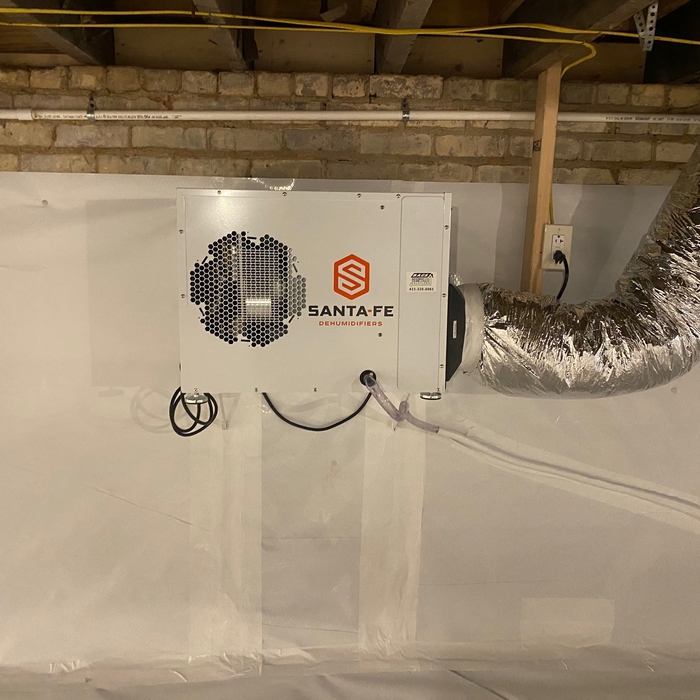 Dehumidifier mounted.